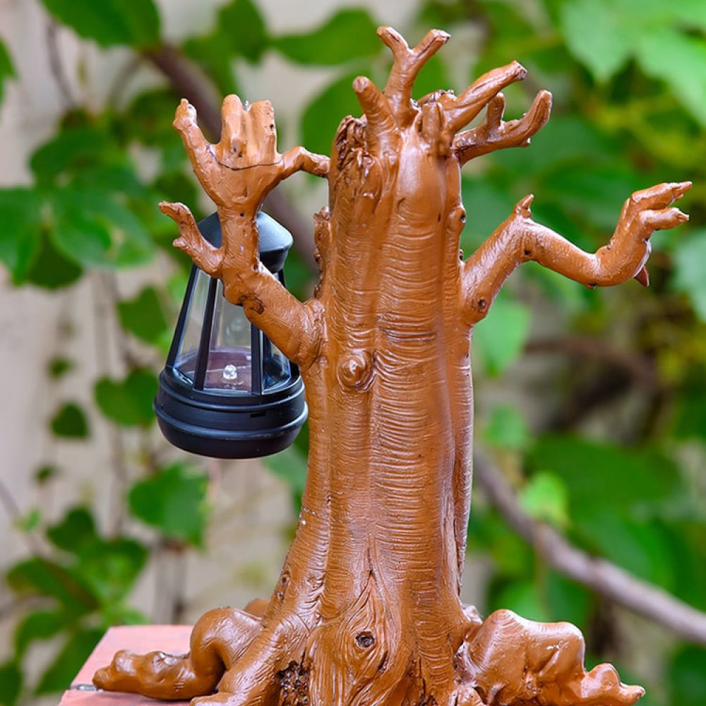 Outdoor Lighting Yard Ideas - Solar Resin Tree Spirit Figurine Outdoor