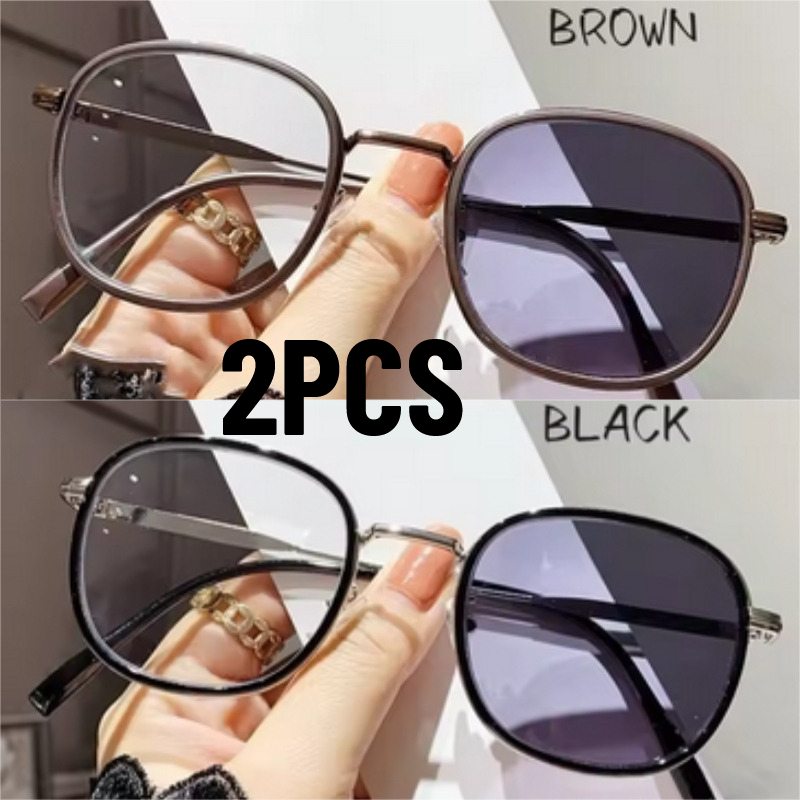 Color Changing Outdoor - 2 Pairs of Retro Square Metal