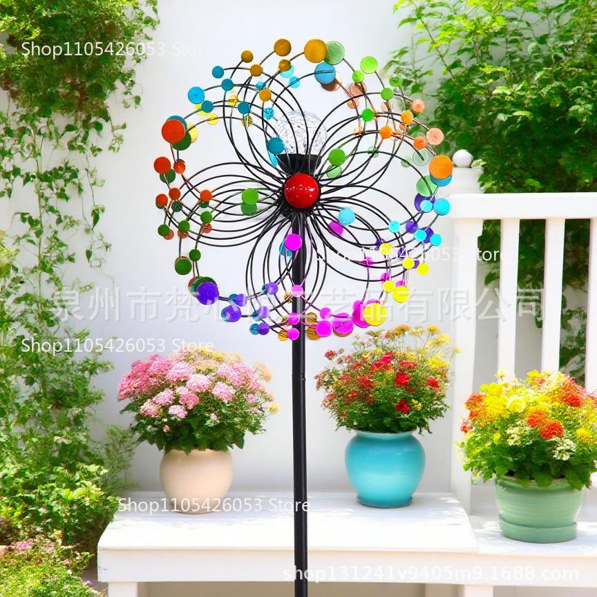Outdoor Solar-Powered Windmill - Color Changing Outdoor recension och pris