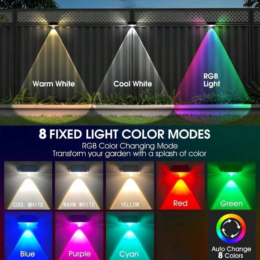 4 Pack Solar Fence Lights Outd - Color Changing Outdoor recension och pris