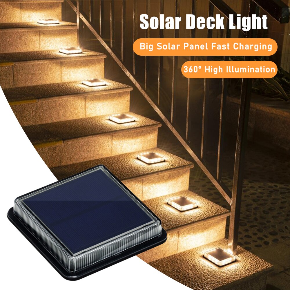 12 LEDs Solar Deck Light Large - Outdoor Lighting On Stairs recension och pris