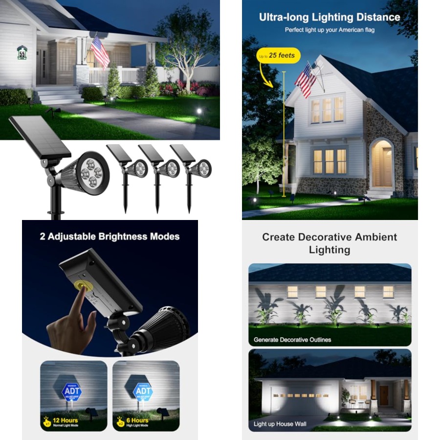 Solar Spotlights Outdoor Water - Wall Lighting Outdoor recension och pris