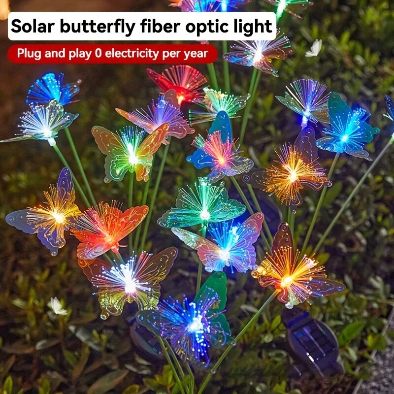 1PC 6-Head LED Solar Fiber Opt - Outdoor Lighting Yard Ideas recension och pris