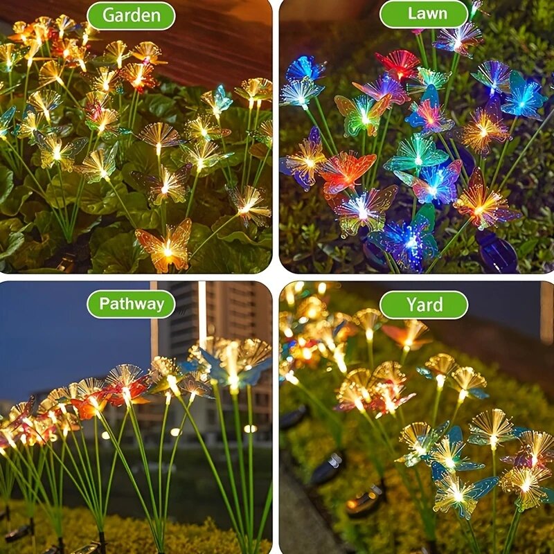 1PC 6-Head LED Solar Fiber Opt - Outdoor Lighting Yard Ideas recension och pris
