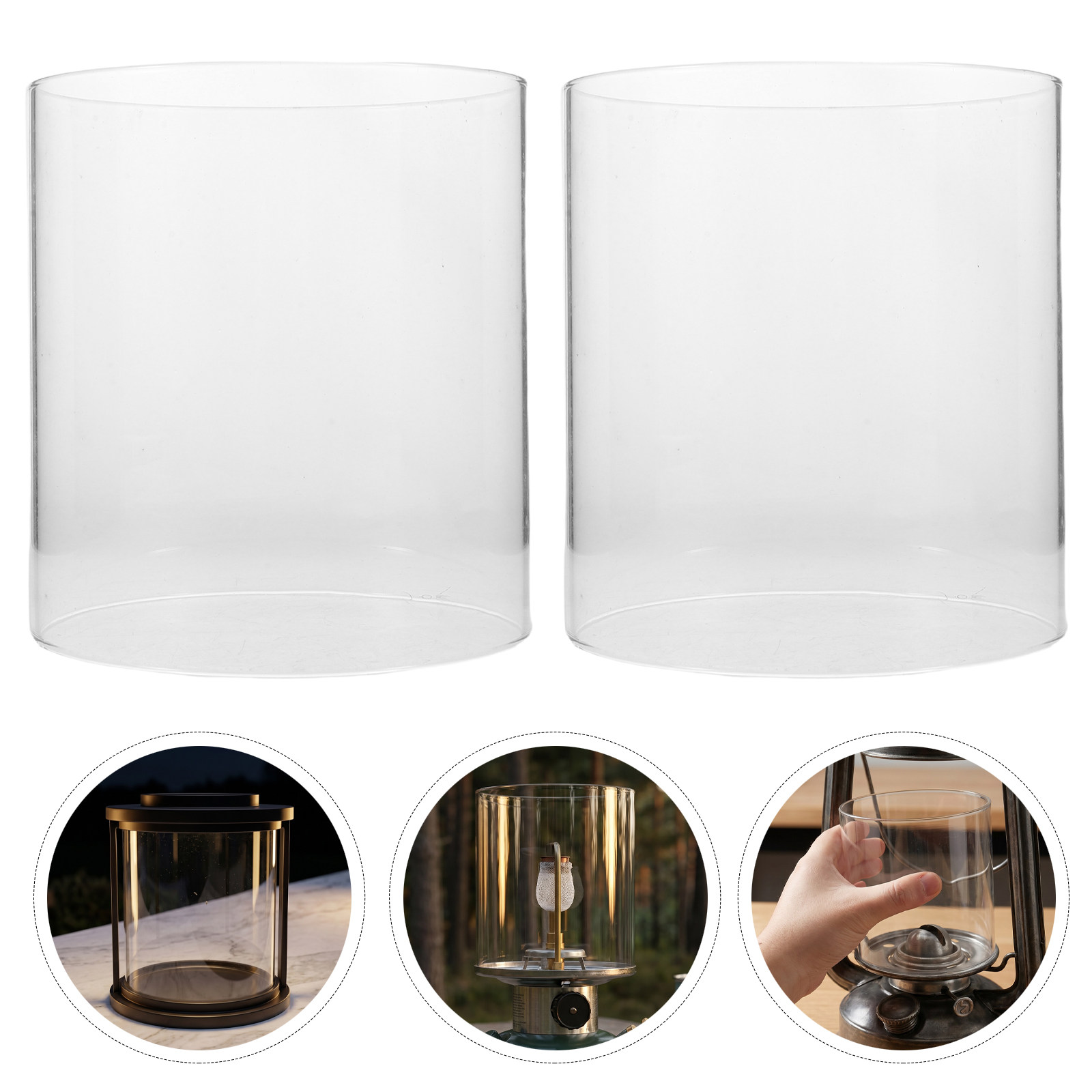 2Pcs Clear Glass Lantern Globe - Outdoor Lighting Glass Replacement recension och pris