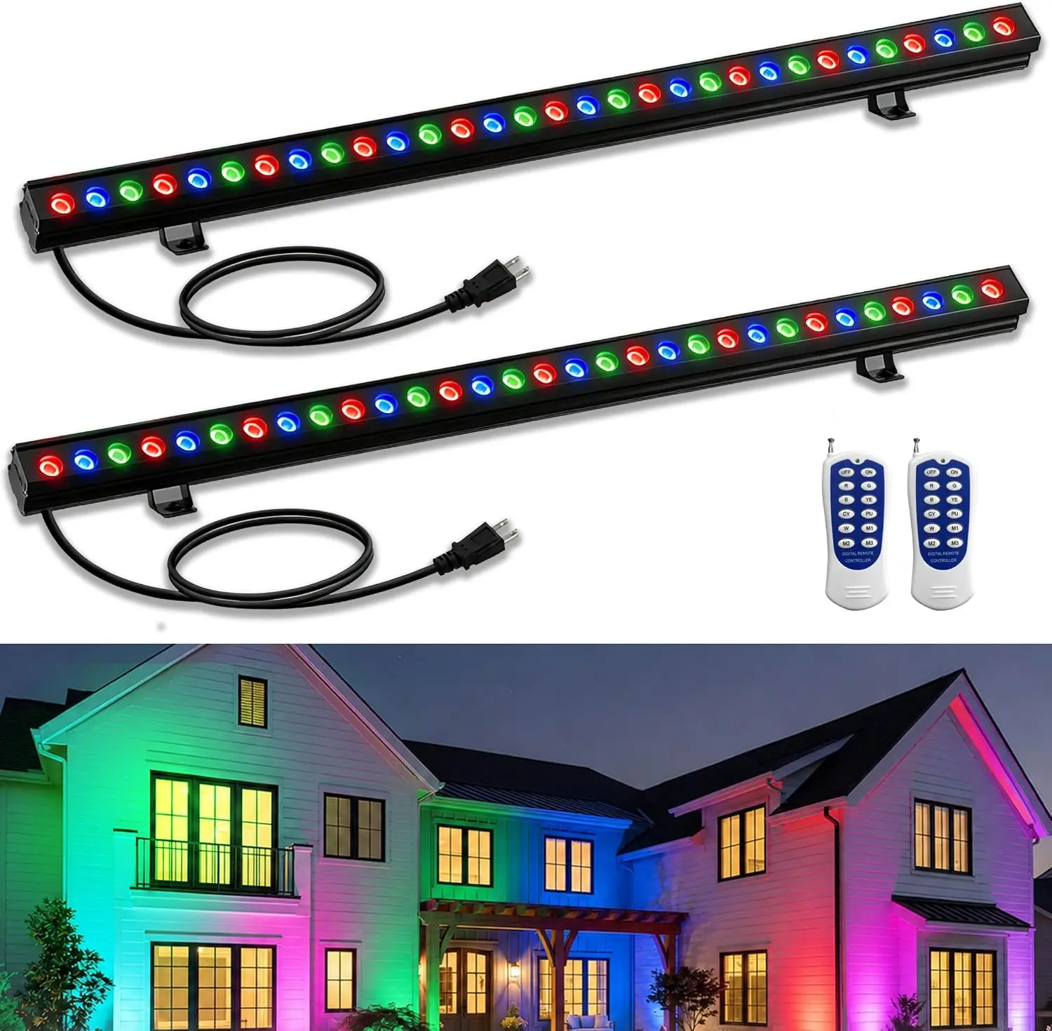 2Pack RGB Wall Washer Lights 1 - Color Changing Outdoor recension och pris