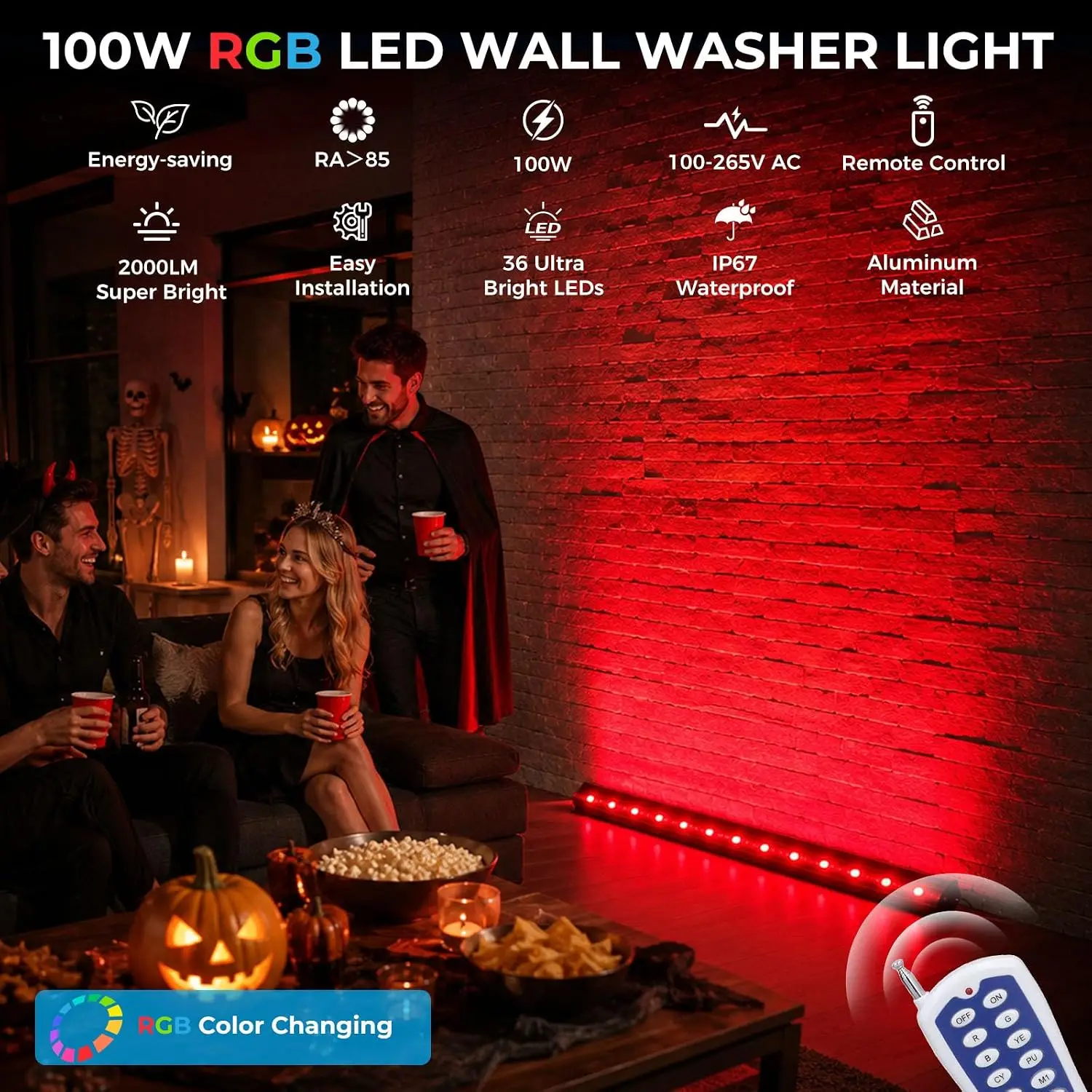 2Pack RGB Wall Washer Lights 1 - Color Changing Outdoor recension och pris