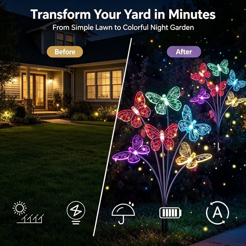 Solar Powered Butterfly Lights - Outdoor Lighting For Garden recension och pris