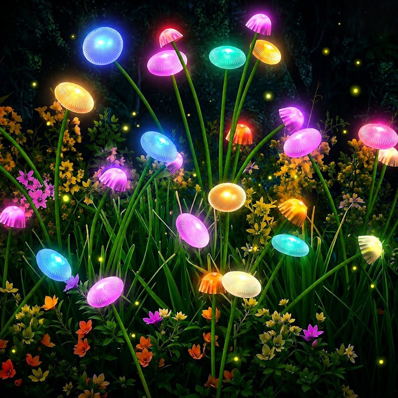 Solar Jellyfish Mushroom Stake - Outdoor Lighting Jellyfish recension och pris